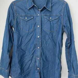 Carolina Herrera Blue Denim Blouse